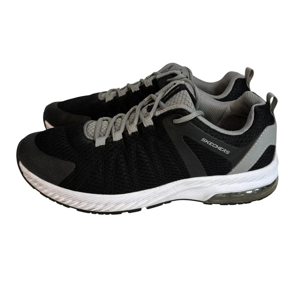 Skechers Mens Classic Air-Cooled Memory Foam Sneakers Black/Gray 59981S Size 9.5